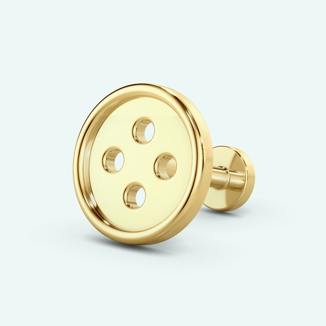 Button Flat Back Earring