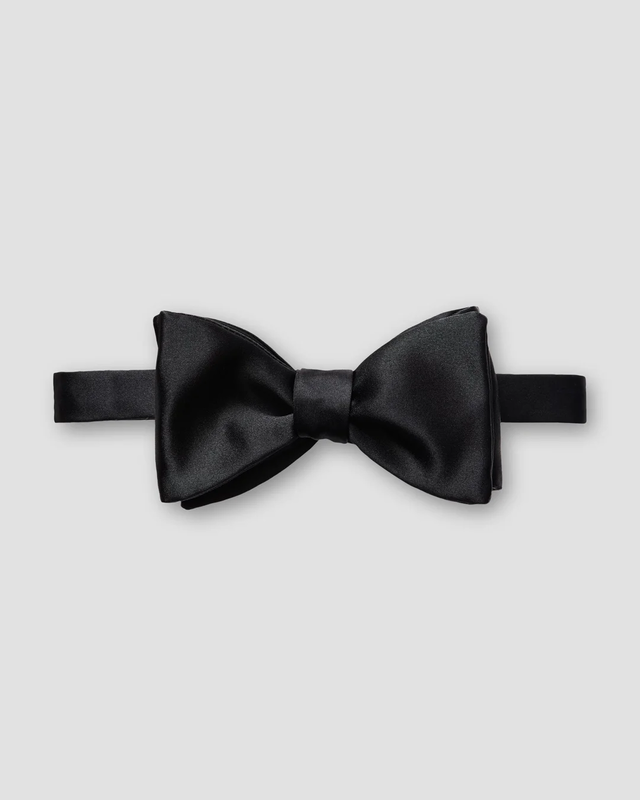 Black Silk Bow Tie – Self Tied