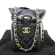 CHANEL Large Classic Caviar Leather Tote Shoulder Bag Black