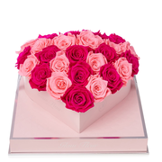 Rosé Heart Fuchsia and Light Pink