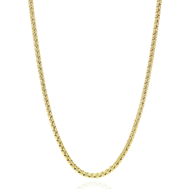 10K Yellow Gold 2.5mm Round Box Chain (Solid Links) 18"-26"