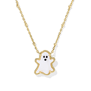 Ghost Short Pendant Necklace in White Mother Of Pearl