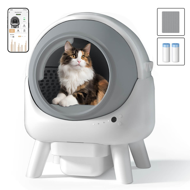 [🔥Els Pet Day Sale]Orbitie with Wide Opening Self Cleaning Litter Box