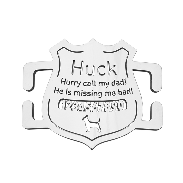 Police Badge Slide-On Dog ID Tag