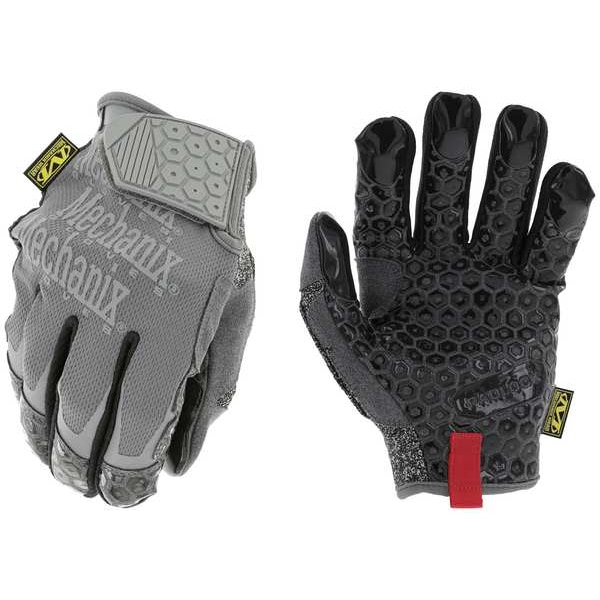 Mechanics Gloves, Gray, Synthetic Leather