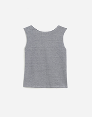 Low-Back Cap-Sleeve Tee in Gingham