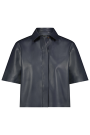 Vegan Leather Boxy Shirt