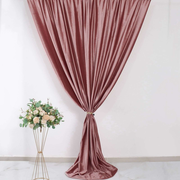 Dusty Rose Crushed Velvet Backdrop Curtain – 8ft x 8ft Event Drape with Rod Pocket, Privacy Panel for Photo Booths & Events