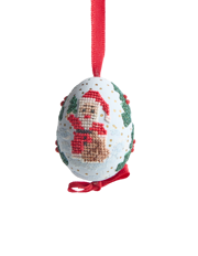 Santa Needlepoint Egg Ornament