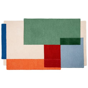 Tapis découpé tufté en laine multicolore 90x150
