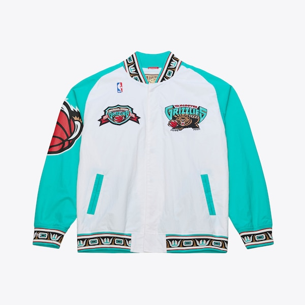 Vancouver Grizzlies 1995-96 White Authentic Full-Snap Warm-Up Jacket