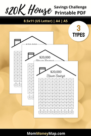 House Deposit Savings Challenge Printable PDF