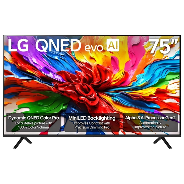 75 Inch Class LG QNED evo AI QNED92A Mini LED 4K Smart TV 2025