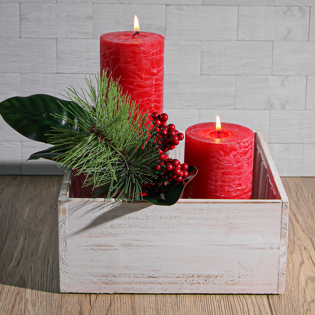 Whitewashed Wood Square Planter Box 4x6