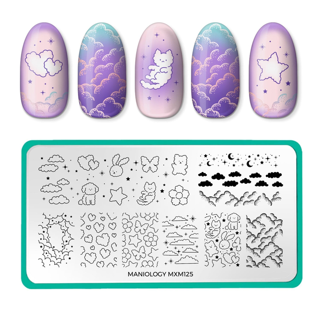 Over the Clouds: Fluff Buddies (MXM125) - Nail Stamping Plate