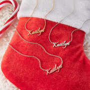 Sterling Silver Fancy Script Name Plaque with Free Stocking