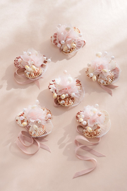 Wrist Corsages in Glowing Blush & Pearl | Clearance