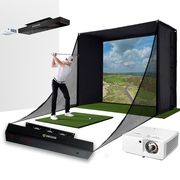 Uneekor EYE XR with PlayBetter SimStudio™ COMPLETE Package | Golf Simulator Studio with Impact Screen, Enclosure, Side Barriers, Hitting/Putting Mats & Projector