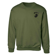 Marine Corps MOS Embroidered Sweatshirt - OD Green with Black