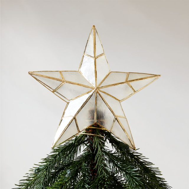 Capiz Gold Star Christmas Tree Topper
