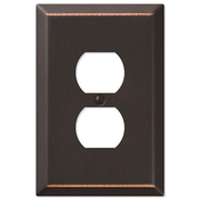 Oversized Aged Bronze Steel Duplex Outlet Wallplate