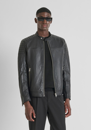 GIACCA BIKER SLIM FIT IN VERA PELLE