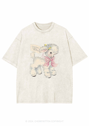 New Little Lamb Y2K Washed Tee Cherrykitten