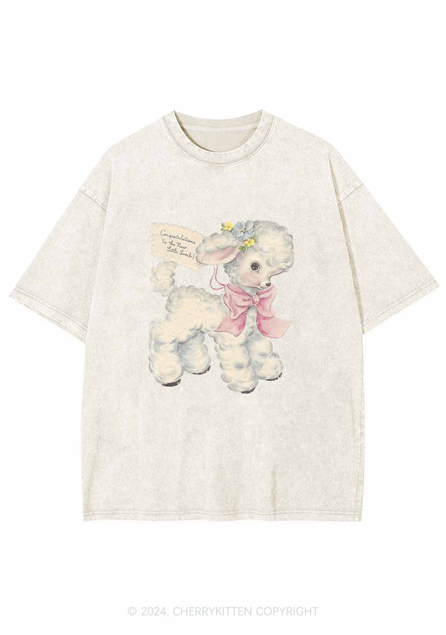 New Little Lamb Y2K Washed Tee Cherrykitten