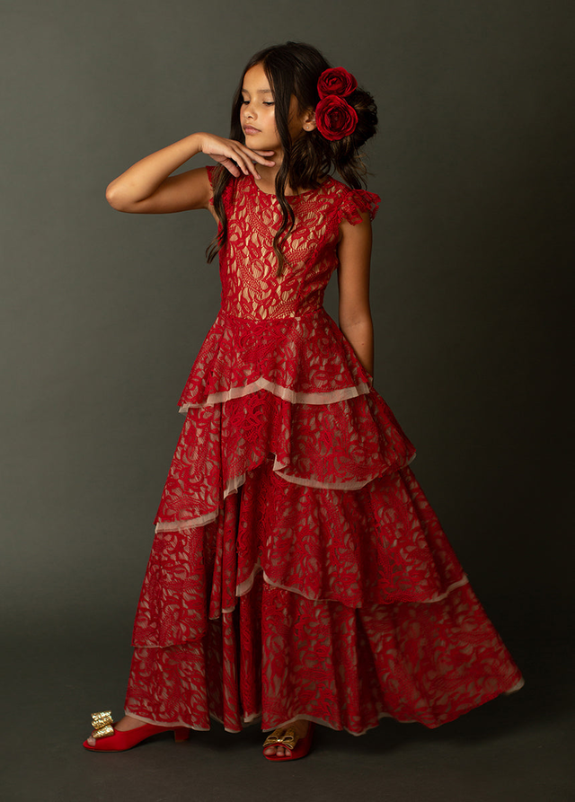 Azalea Dress in Scarlet