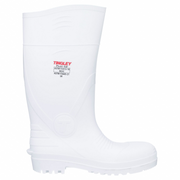 Rubber Boots: Composite Safety Toe/Slip Resistant, PVC, White, Tingley, Men's 6/Women's 8, 1 PR
