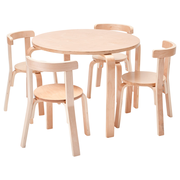 Bentwood Table and Curved Back Chair Set, 5-Piece