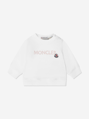 Moncler Enfant Baby Girls Logo Sweatshirt in Ivory