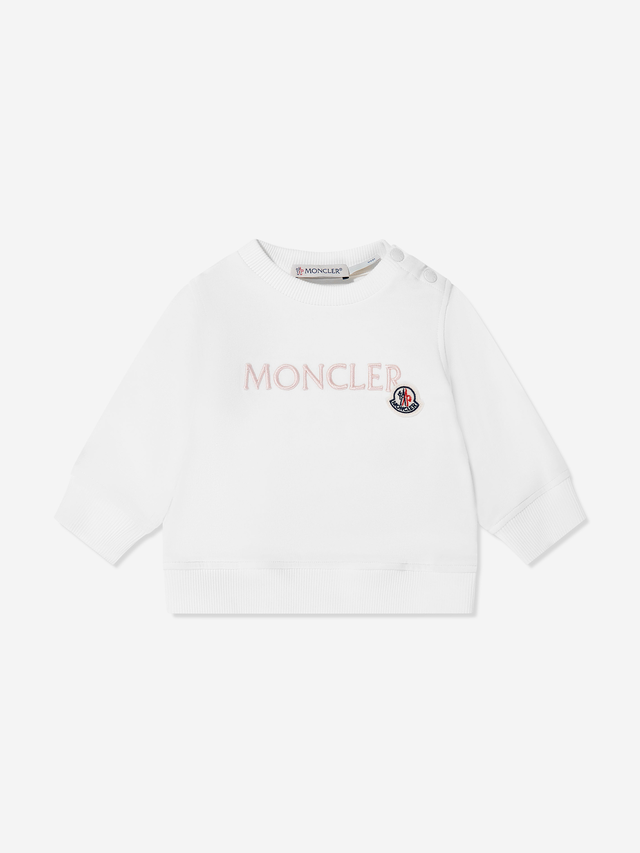 Moncler Enfant Baby Girls Logo Sweatshirt in Ivory