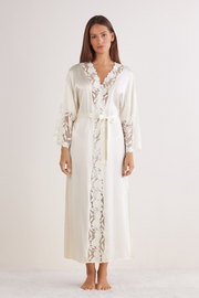All About Flowers Long Silk Robe