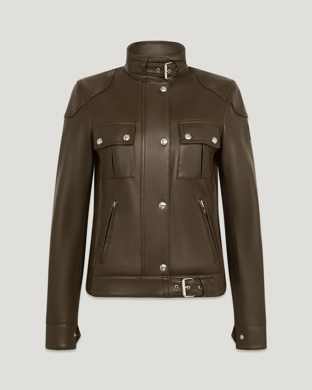 Women's Matt Nappa Gangster Jacket in Faded Olive | Belstaff EU