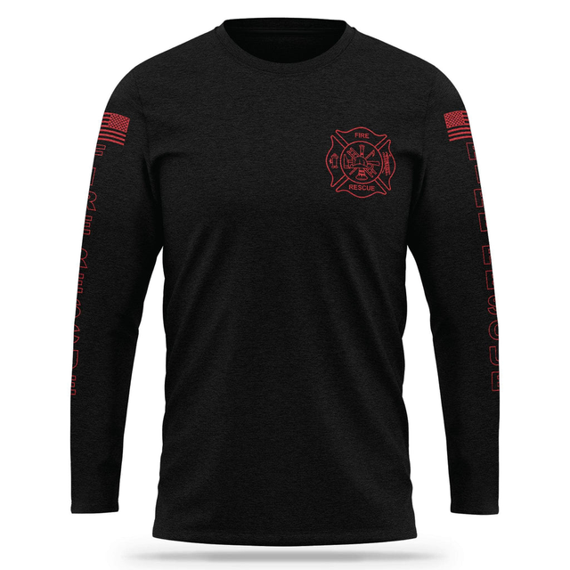 [FIRE RESCUE] Cotton Blend Long Sleeve [BLK/RED]