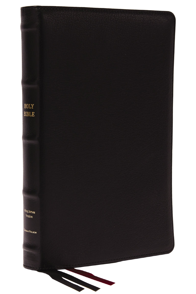 KJV, Thinline Bible, Large Print, Premium Goatskin Leather, Premier Collection, Red Letter, Comfort Print