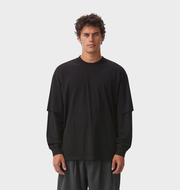 Layered LS Box Tee - Black