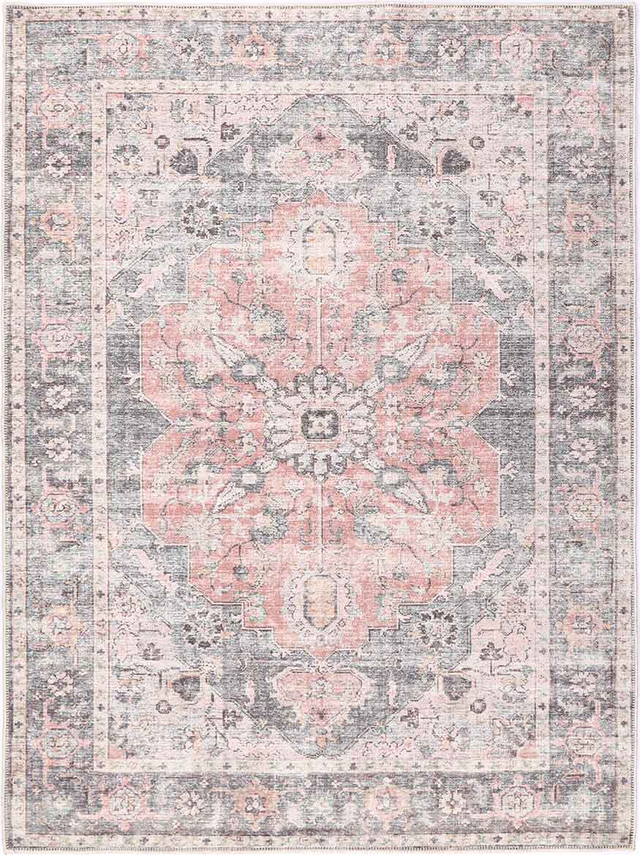 Hugo Machine Washable in Grey & Beige Rug