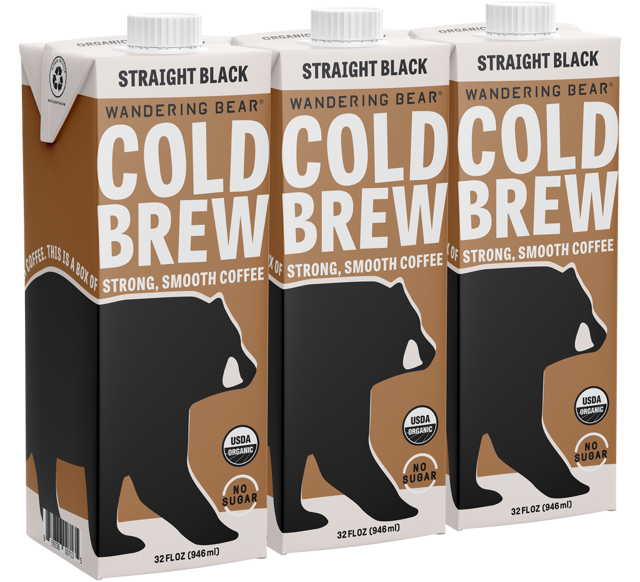 Cold Brew Coffee (32oz Cartons) - Straight Black — 3 Pack