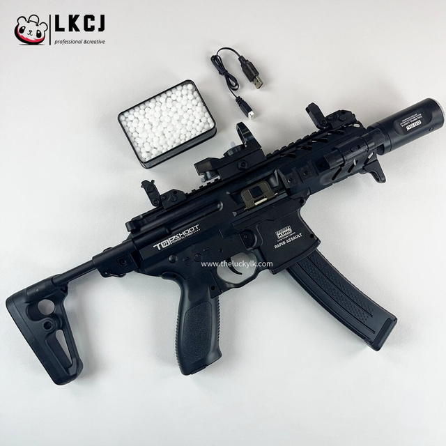 Exquisite Engraving Mpx Gel Blaster High Rate of Fire Smooth Shooting With 7 Colors of Lighted Silencer