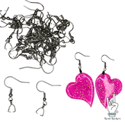 Hypoallergenic Stainless Steel Dangle Earring Hooks With Pinch Clips 25 Pairs