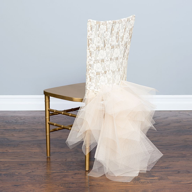 Floral Lace Tutu Chiavari Chair Cover (2 Colors)