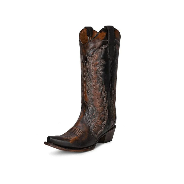 CORRAL Women's Brown/Tan Embroidery and Triad Western Boots (L5872-M-05)