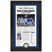 Los Angeles Dodgers Highland Mint Back-to-Back World Series Champions 12" x 20" Front Page News Cover Bronze Coin Photo Mint