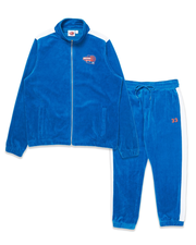 Velour Tracksuit Jacket & Pants Royal Blue/Orange