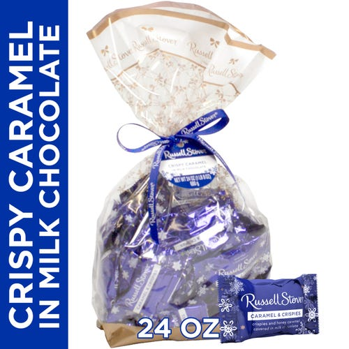 Christmas Milk Chocolate Caramel & Crispies Snowflake Gift Bag, 24 oz.