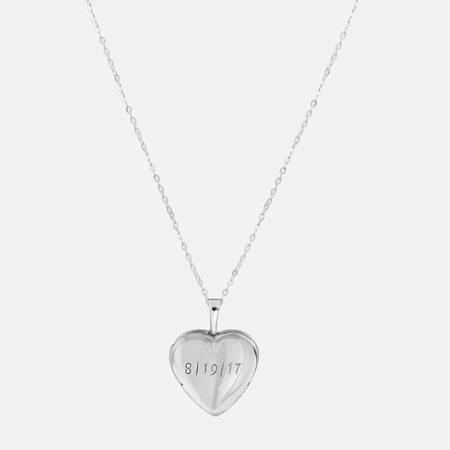 THE ENGRAVED PUFF HEART LOCKET NECKLACE