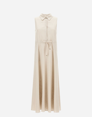 Linen Sleeveless Drawstring Dress