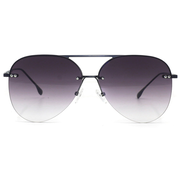 Megan 2 - Faded Black Metal Aviator Sunglasses
